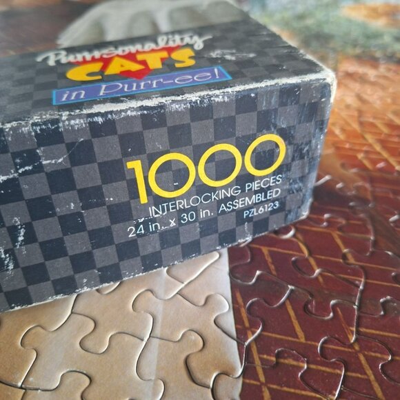 Springbok Hallmark Cats Puzzle Purrrsonality Purrisian Cafe Funny Vintage 1000 - Picture 9 of 11